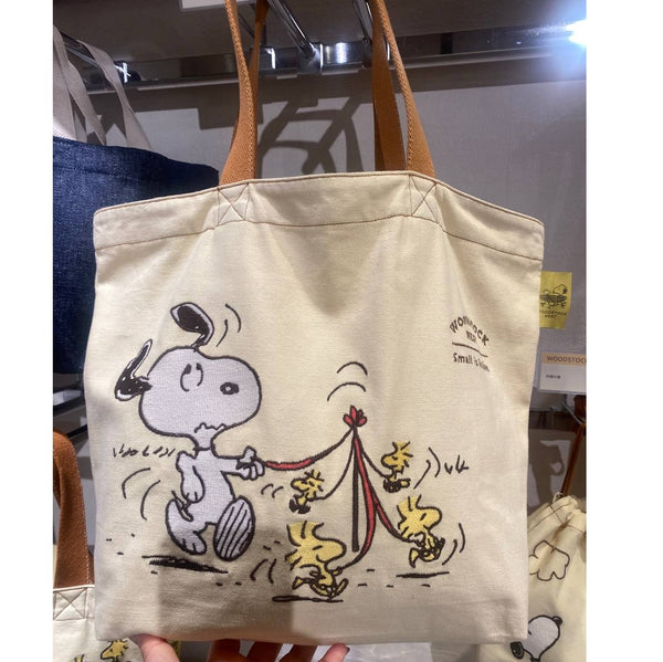SNOOPY PEANUTS WOODSTOCK NEST JAPAN COLLECTION - EMBROIDERY CANVAS SERIES TOTE BAG