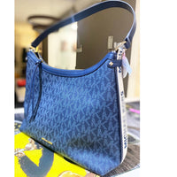 MICHAEL KORS MAEVE LARGE HOBO BAG CANVAS 30T2G5VH3B IN ADMIRAL BLUE