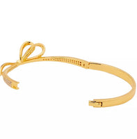 KATE SPADE ALL TIED UP PAVE BANGLE BRACELET IN CLEAR/ GOLD K6909