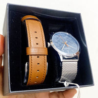 COACH BAXTER WATCH CE906 2 STRAPS LEATHER & STEEL BOXED MEN