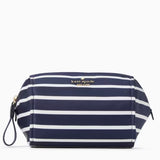 KATE SPADE CHELSEA BLUE MULTI MEDIUM NYLON COSMETIC MAKEUP BAG KB574