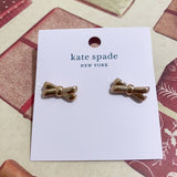 KATE SPADE DOUBLE BOW RIBBON STUD EARRINGS KA264 ROSE GOLD