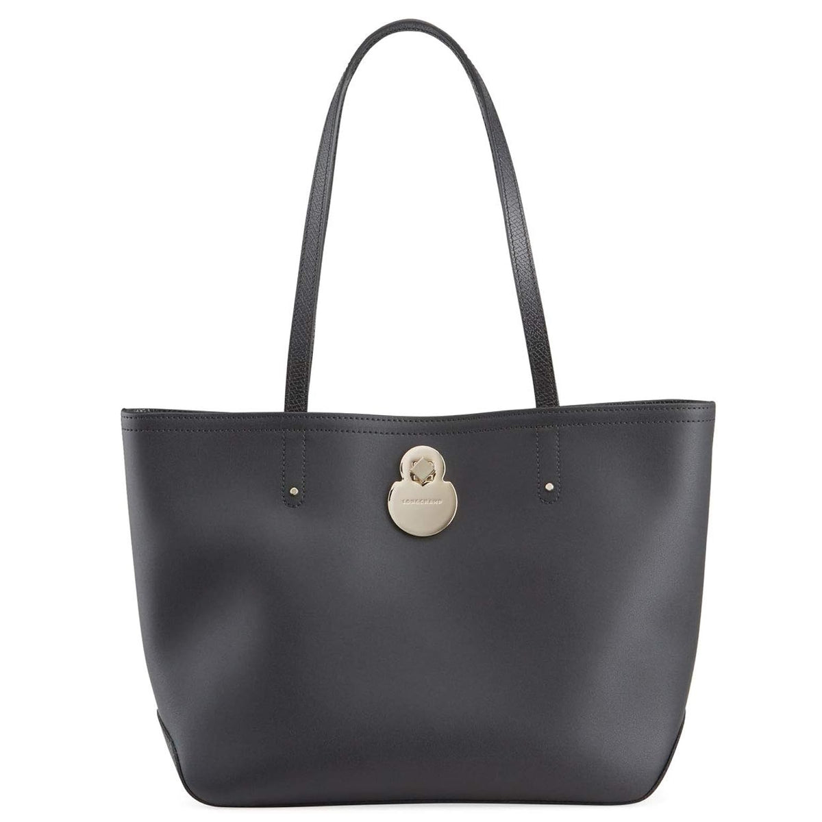 LONGCHAMP CAVALCADE LEATHER SHOULDER TOTE BAG BLACK 2686 HNA 001