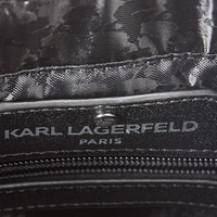 KARL LAGERFELD PARIS MAYBELLE SATCHEL HANDBAG SILVER/BLACK LH1DR8BJ