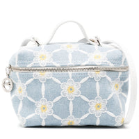 LONGCHAMP LE PANIER VANITY XS PLIAGE CROSSBODY BAG 10187 HEW 028  CIEL LIGHT BLUE FLOWER FLORAL