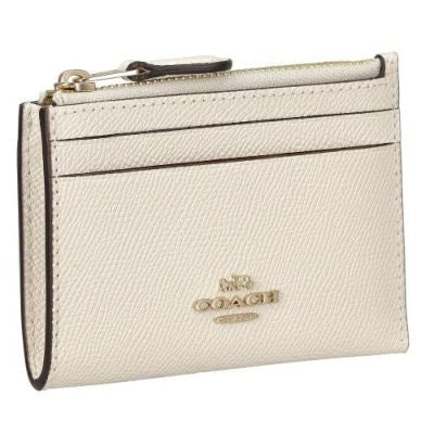 COACH MINI SKINNY ID CASE IN CROSSGRAIN LEATHER 88250 OFF WHITE CREAM