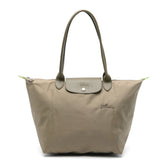 LONGCHAMP LARGE LONG HANDLE SHOPPING BAG LE PLIAGE 1899 919 MO4 BROWN GREEN