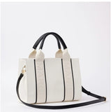 MARCS CROSSBODY BAG - VEGAN LEATHER CREAM N BLACK STRIPE