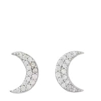 KATE SPADE YOU'RE A GEM MOON STUDS KK011 SILVER