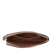 COACH CORNER ZIP WRISTLET IN SIGNATURE CANVAS  CW854 BROWN PINK