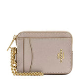 COACH ZIP CARD CASE SIGNATURE CANVAS CW890 GOLDEN