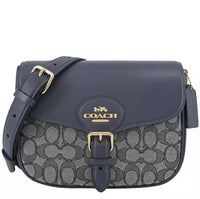 COACH AMELIA SADDLE BAG IN SIGNATURE JACQUARD CU982 BLUE