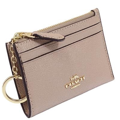 COACH MINI SKINNY ID CASE IN CROSSGRAIN LEATHER 88250 TAUPE