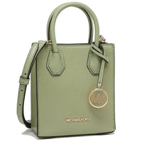 MICHAEL KORS MERCER EXTRA-SMALL PEBBLED LEATHER CROSSBODY BAG (BISQUE) 35S1GM9T0L- LIGHT SAGE