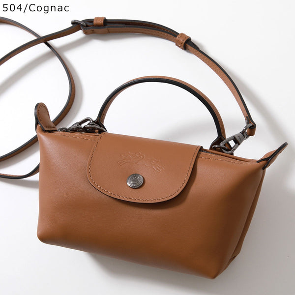 LONGCHAMP LE PLIAGE XTRA XS POUCH LEATHER CROSSBODY 34205 987 504 BROWN COGNAC