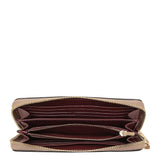 COACH LONG ZIP AROUND WALLET C3441 TAUPE GRAIN LEATHER