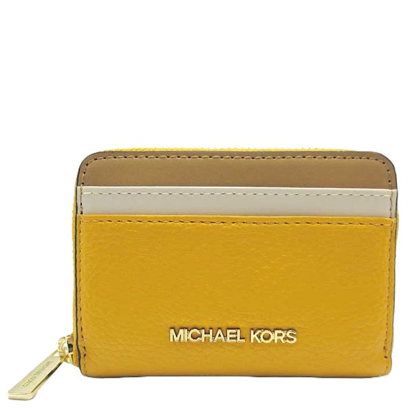 MICHAEL KORS JET SET TRAVEL CARD CASE ZIP AROUND WALLET 35S4GTVD8LYELLOW