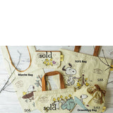 SNOOPY PEANUTS WOODSTOCK NEST JAPAN COLLECTION - EMBROIDERY CANVAS SERIES DRAWSTRING BAG