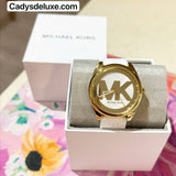 MICHAEL KORS GOLDEN WHITE SILICONE STRAP LADIES WATCH MK7141  42MM