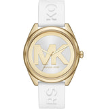 MICHAEL KORS GOLDEN WHITE SILICONE STRAP LADIES WATCH MK7141  42MM