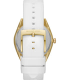 MICHAEL KORS GOLDEN WHITE SILICONE STRAP LADIES WATCH MK7141  42MM