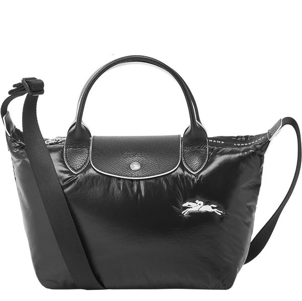 LONGCHAMP LE PLIAGE "SMALL" SHORT HANDLE WITH SLING 1512 HYA 001 BLACK SOFT