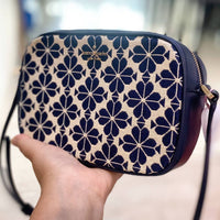 KATE SPADE EVERYTHING SPADE FLOWER FLORAL JACQUARD CAMERA BAG BLUE MULTI