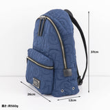 MARC JACOBS LARGE QUILTED LOGO NYLON BACKPACK 4S4HBP001H02 DARK BLUE