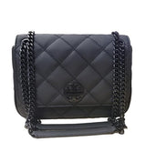 TORY BURCH 89545 WILLA SMALL BLACK MATTE WITH BLACK HARDWARE DIAMOND QUILTED