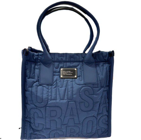 MARC JACOBS 4S4HTT008H02 LARGE QUILTED NYLON TOTE BAG BLUE