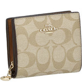 COACH SNAP WALLET IN SIGNATURE CANVAS C3309 LIGHT KHAKI