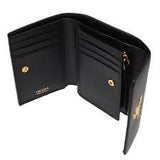 PRADA BOXED  SMALL VITELLO LEATHER WALLET BLACK 1MH025