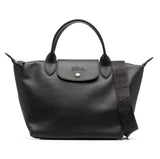 LONGCHAMP LE PLIAGE XTRA SMALL(MEDIUM) SHORT HANDLE WITH SLING 1512 987 001 BLACK FULL LEATHER