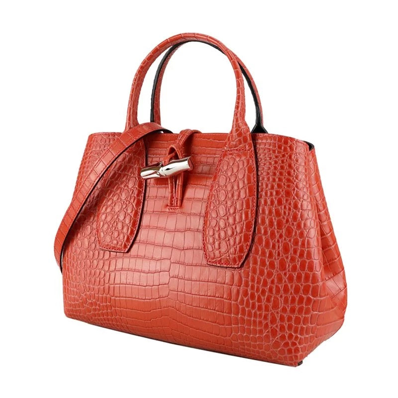 LONGCHAMP ROSEAU M TOP HANDLE BAG 10058 HTS 838 ORANGE FULL