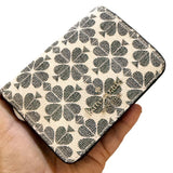 KATE SPADE NEW YORK SPADE FLOWER PVC COATED CANVAS SMALL BIFOLD WALLET KG493 IN BLACK MULTI