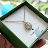 KATE SPADE BOXED JEWELS BRILLIANT STATEMENTS PAVÉ HALO PENDANT WHITE NECKLACE GOLD KG957
