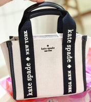 KATE SPADE KIP MINI CANVAS TOTE BAG IN NATURAL MULTI KL062