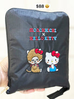 SANRIO JAPAN MONCHHICHI X HELLO KITTY BLACK HEAVY DUTY  TRAVEL BAG