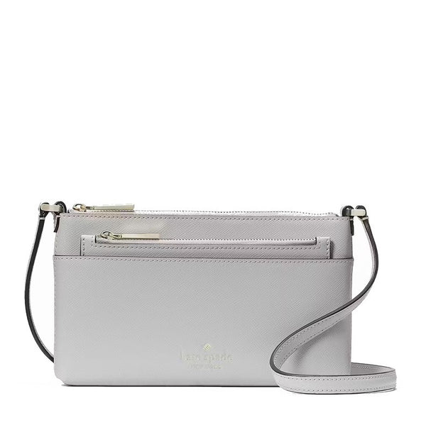 KATE SPADE SADIE CROSSBODY SET K7402 IN PLATINUM GREY EXTRA POUCH 2IN ONE