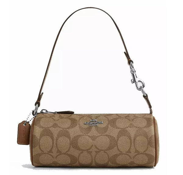 COACH BAG POUCH COACH NOLITA BARREL BAG SIGNATURE BROWN CP475