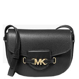 MICHAEL KORS REED SMALL LOGO CROSSBODY BAG PEBBLED LEATHER IN BLACK 35F3G6RC1T