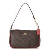 COACH C3308 NOLITA 19 IN SIGNATURE BROWN RED TRIM