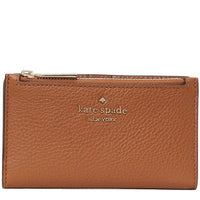 KATE SPADE LEILA SMALL SLIM BIFOLD WALLET WLR00395 SADDLE BROWN