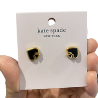 KATE SPADE - SPADE STUDS EARRINGS IN BLACK GOLDEN O0RU3069