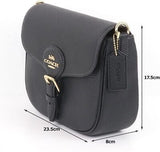 COACH AMELIA SADDLE BAG IN FULL LEATHER CP107 BLACK