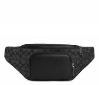 COACH MEN RACER BELT BAG IN SIGNATURE IN CHARCOAL BLACK CT714