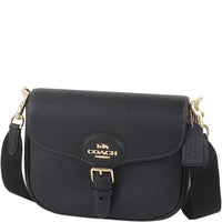 COACH AMELIA SADDLE BAG IN FULL LEATHER CP107 BLACK