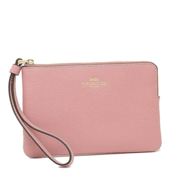 COACH CORNER ZIP WRISTLET 58032 TRUE PINK FULL LEATHER