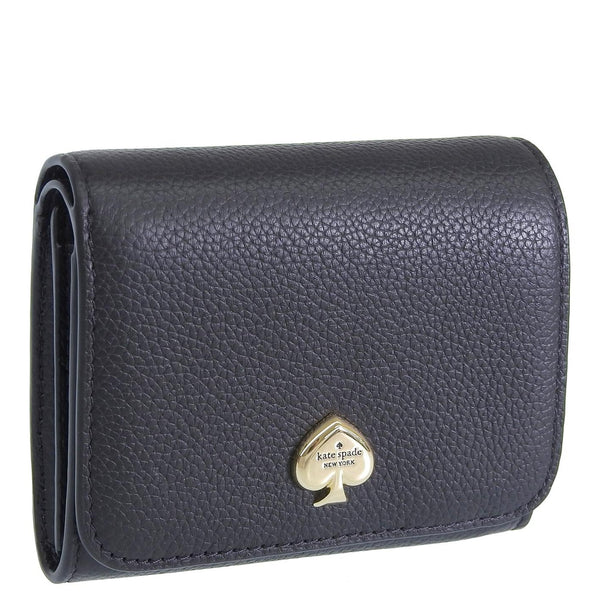 KATE SPADE KAYLA SMALL L-ZIP WALLET BLACK KK056 FULL LEATHER