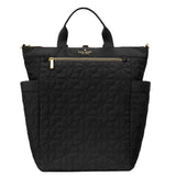 KATE SPADE SPADE FLOWER QUILTED FABRIC CONVERTIBLE BACKPACK KK161 BLACK